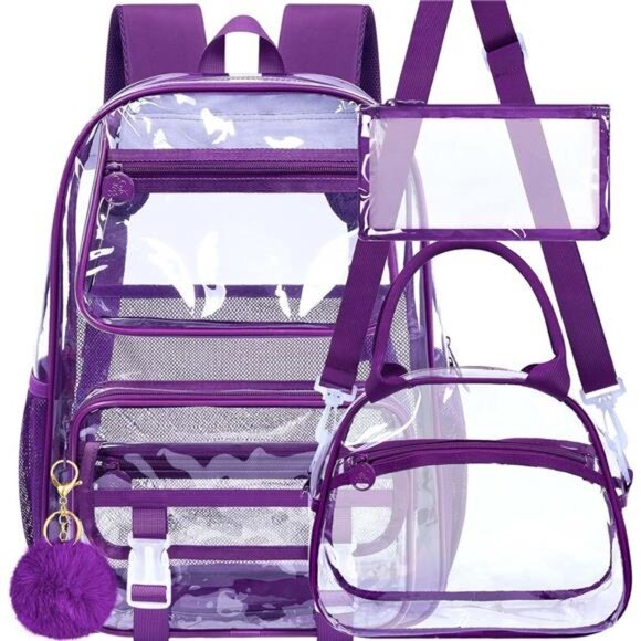 3PCS Clear Backpack Heavy Duty, See Through - Picture 1 of 2